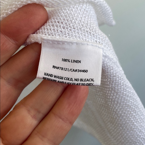 Eileen Fisher 100% Linen White Bateau Neck Sweater XL - Picture 4 of 6